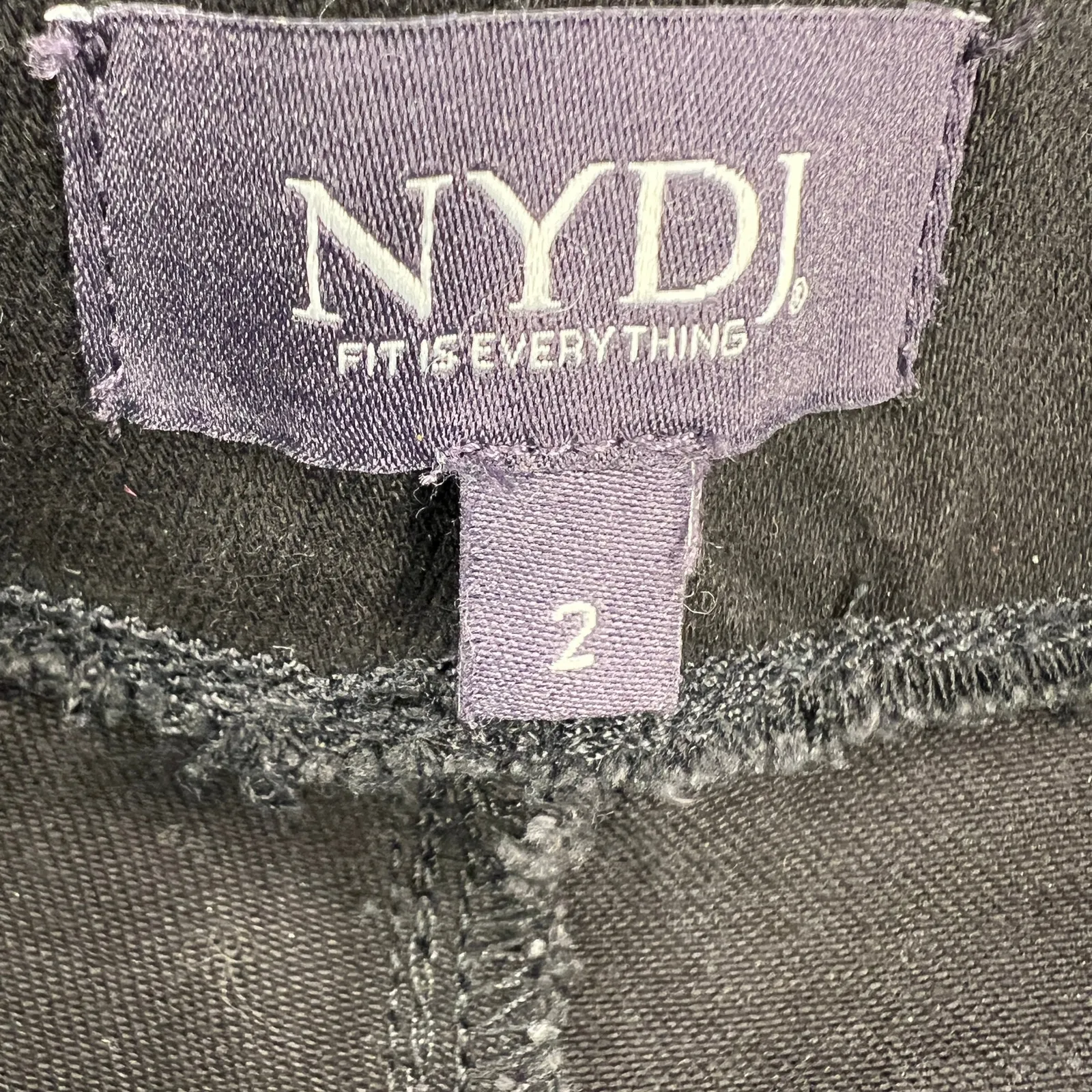 NYDJ Pull On Marilyn Straight Jeans Black Wash Stretch Denim Lift & Tuck Size 2 - Image 6