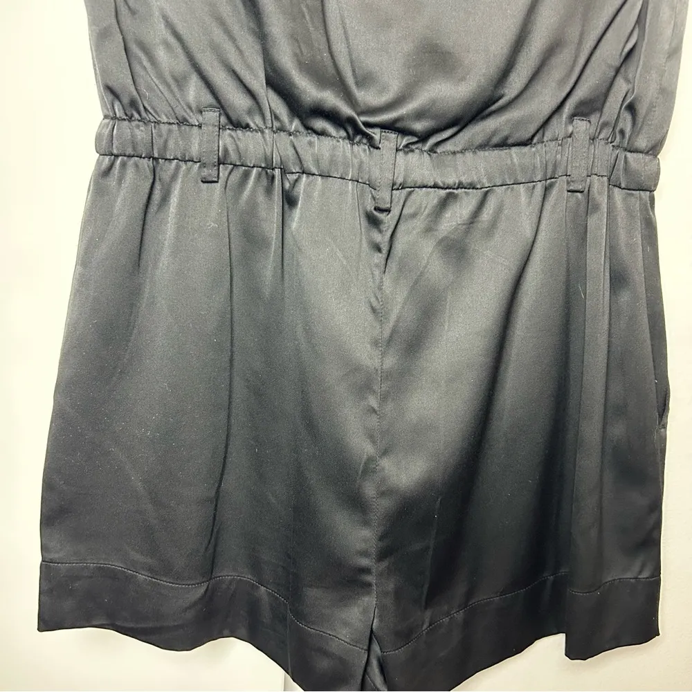 Walter by Walter Baker Black Satin Zipper Front Romper - Image 6