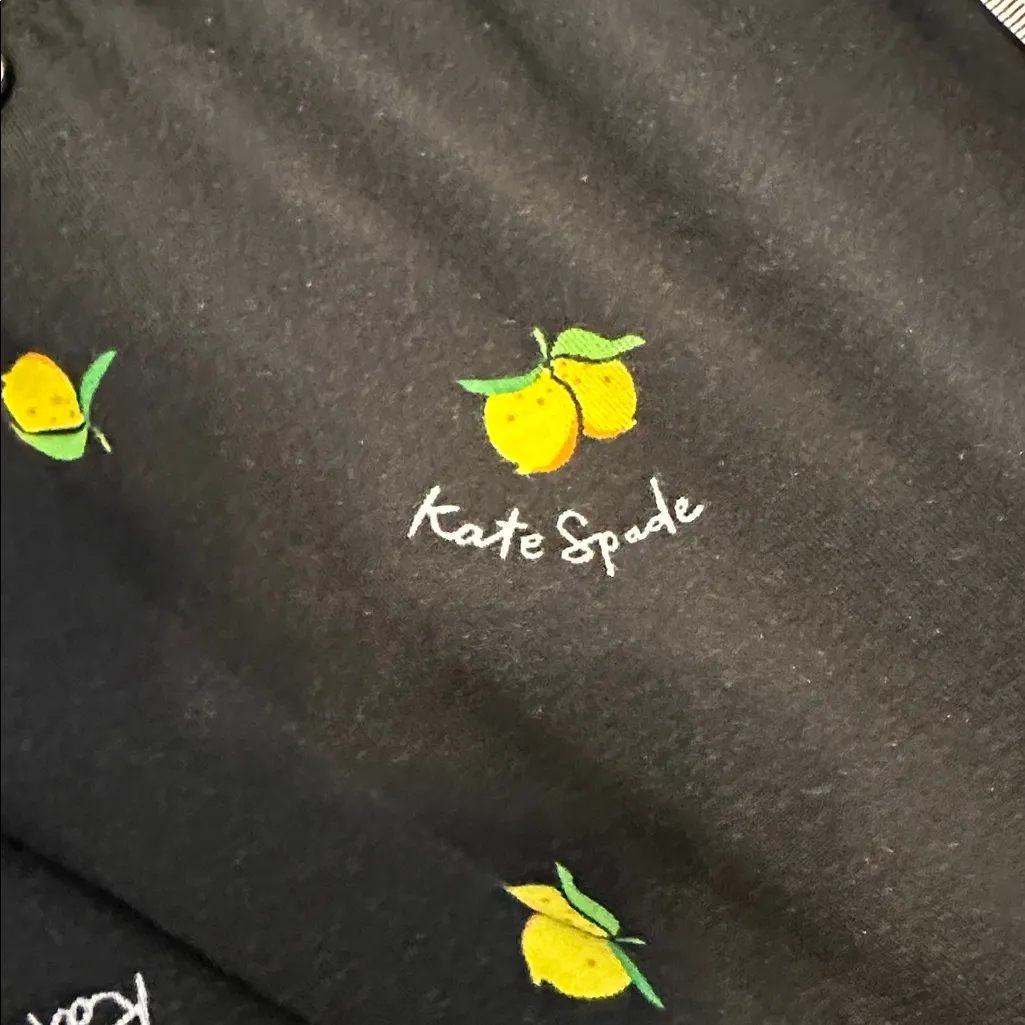 NWT Kate Spade Modal Short Set, Medium, Black Piped w/lemons - Image 8
