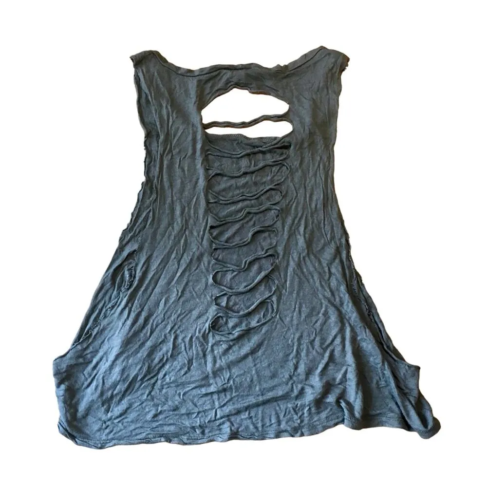 CLEO Ripped Style Tank Top Black Size M - Image 3