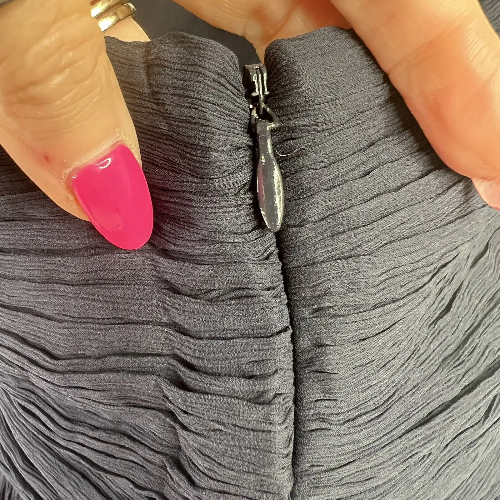 J. Crew Arabelle Size 8 Dress Navy Silk Chiffon Formal Bridesmaid Strapless Blue - Image 6