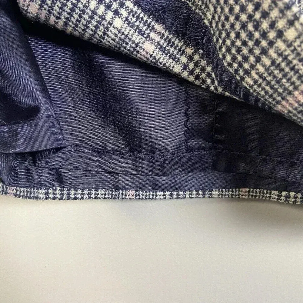 VINTAGE Pendleton Size 6 Wool Plaid Tartan Midi Skirt USA Blue Tan A-line - Image 5