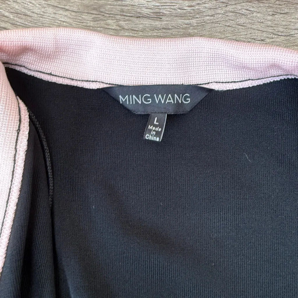Ming Wang  black and‎ pink open front jacket size large - Image 3