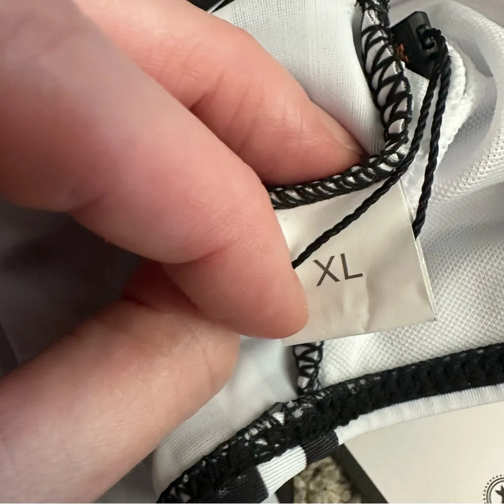 Boutique Retro Stage Black And White Stripe Bikini Size XL - Image 5