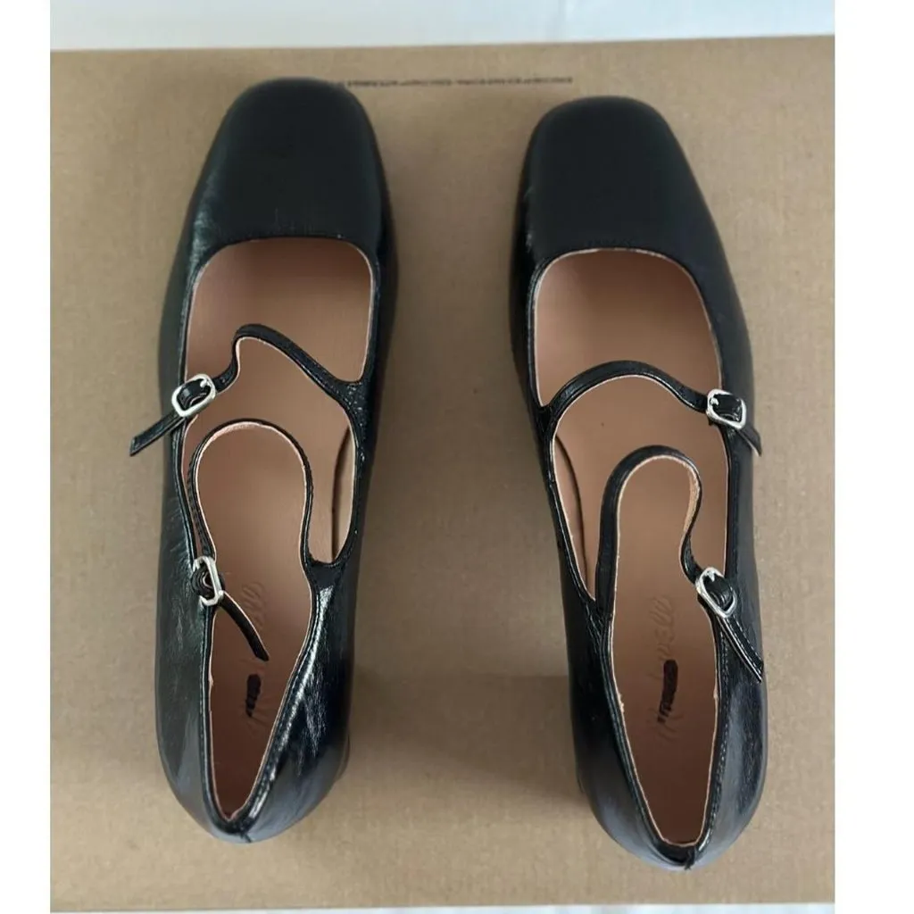 Madewell The Nettie Heeled Mary Jane in True Black, Size 10 - Image 7
