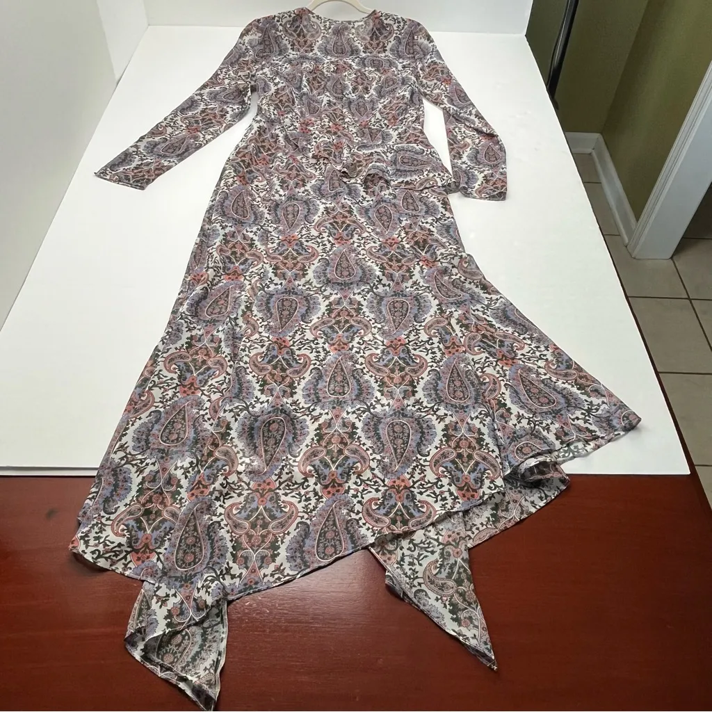 Veronica Beard Sazan Dress Off-White Multi Paisley Sleeve 4 NEW *FACTORY FLAW - Image 15