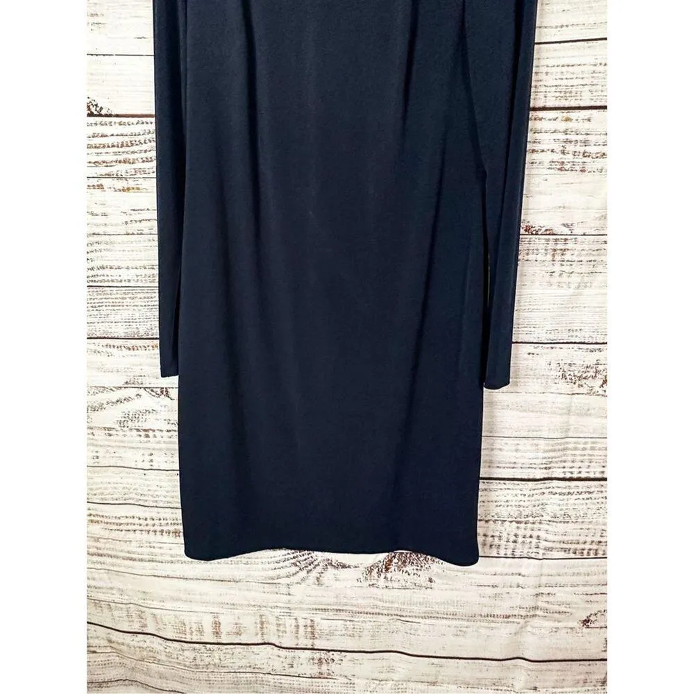 Vince Camuto Navy Long Sleeve Rhinestone Collared Sheath Dress Navy Size 10 - Image 3
