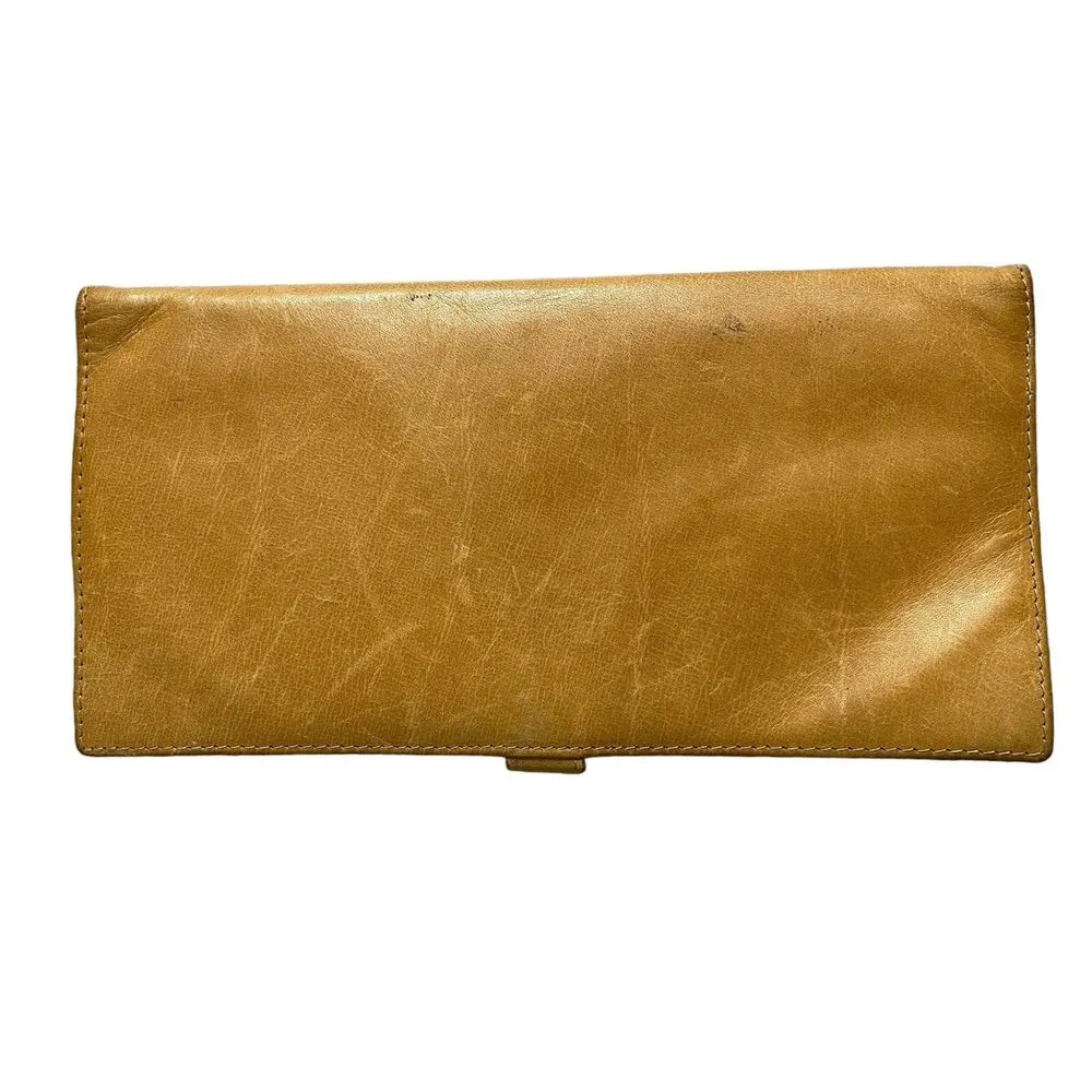 DeCoro Leather Wallet Tan Womens Embossed Snap Card Case Travel Organizer 9x4.75 - Image 2