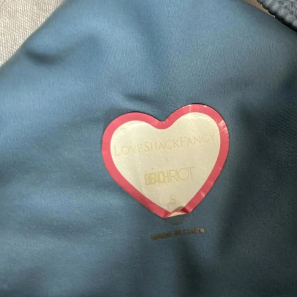 LOVESHACK FANCY x Beach Riot Blue Rib Sports Bra Size Small - Image 4