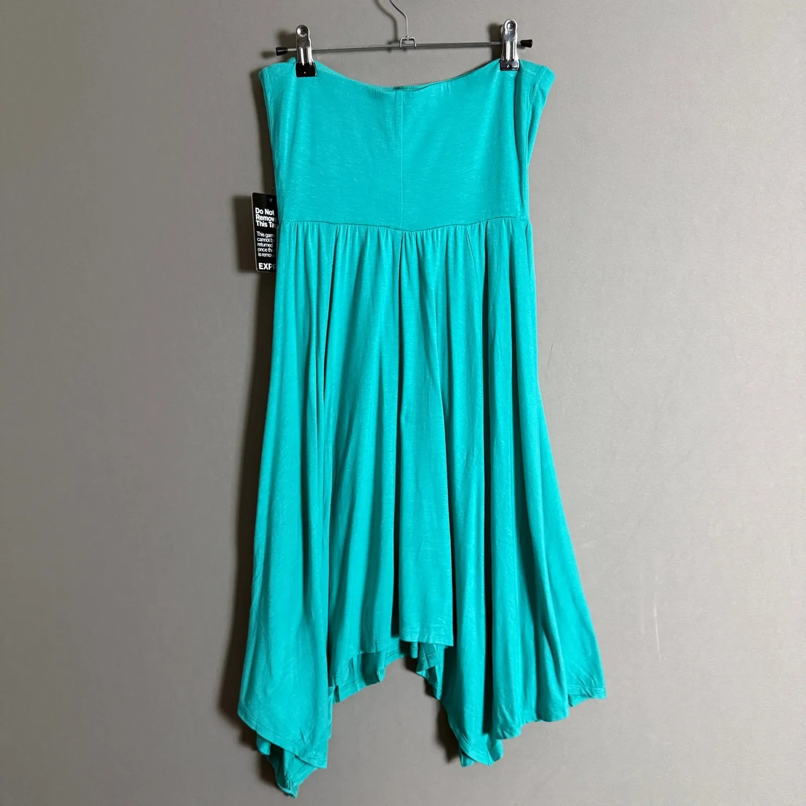 Express sz S blue teal‎ strapless tube flare dress  NWT - Image 8