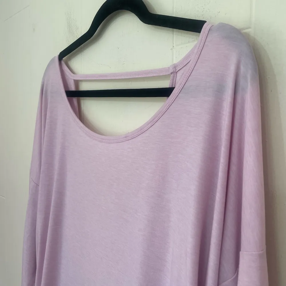 Gap Fit Long Sleeve Drapey Activewear Top Crossover Back Primrose Pink ~ Size XL - Image 5