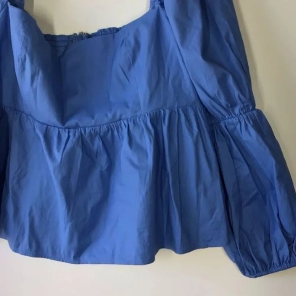 Jaxley Puff Sleeve Square Neck Blouse Blue - Image 6