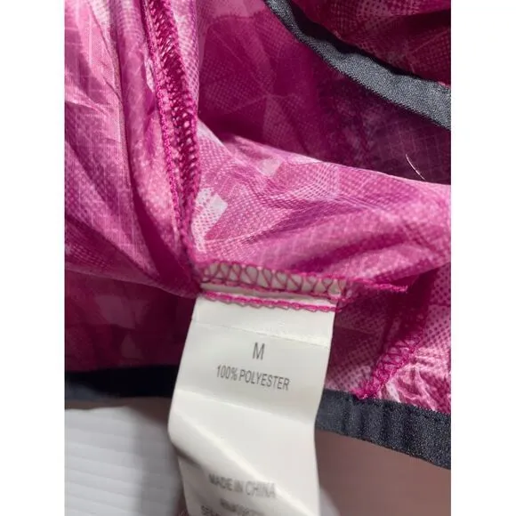 BCG Pink‎ Geometric Pattern Lightweight Windbreaker Jacket with Hood Medium - Image 6