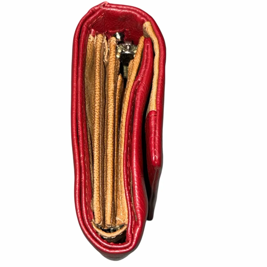Tabitha Red Pebbled Leather Wallet - Image 3
