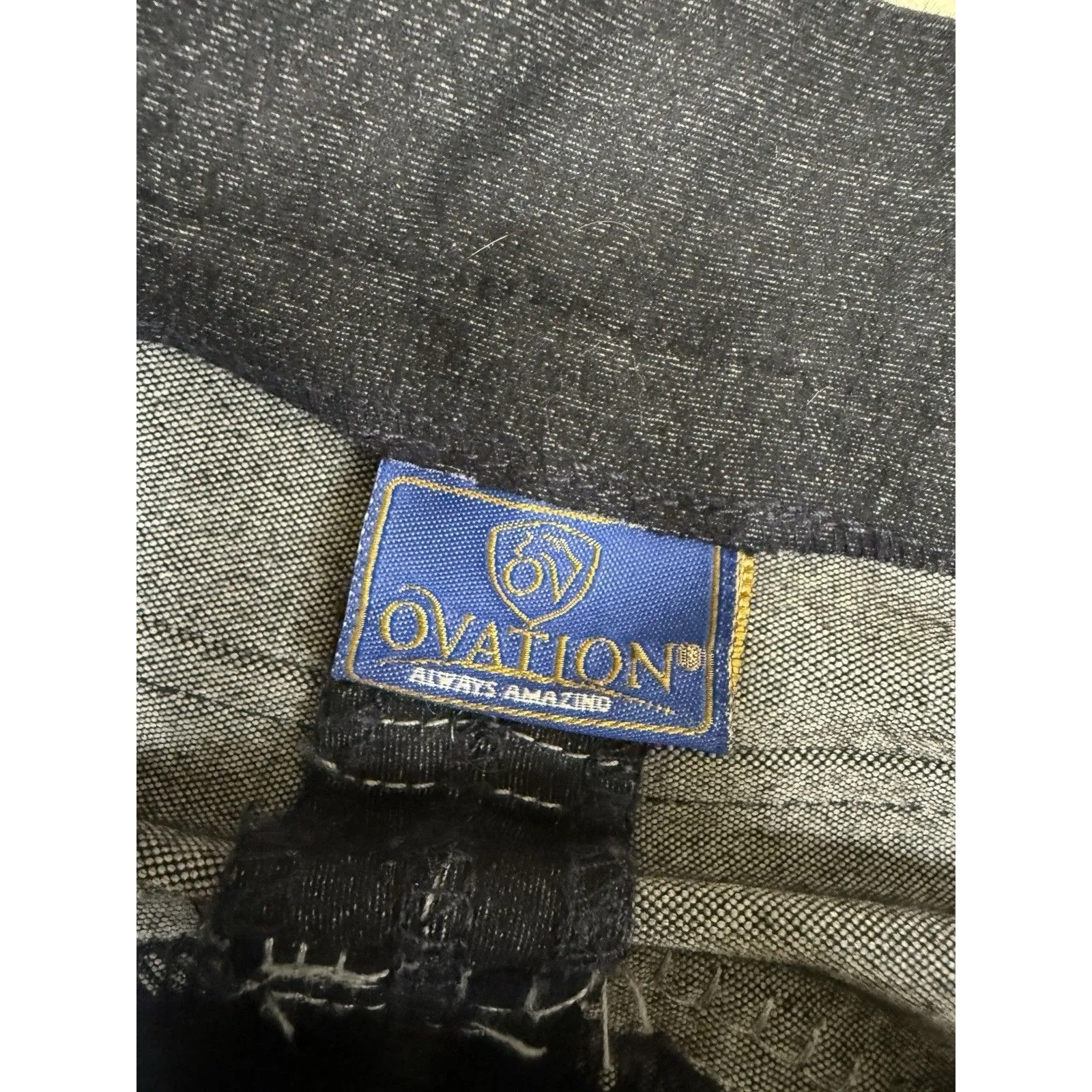 Ovation Horseback Riding Breeches Pants Knee Patch Blue Womens 28 R Equestrian - Image 6