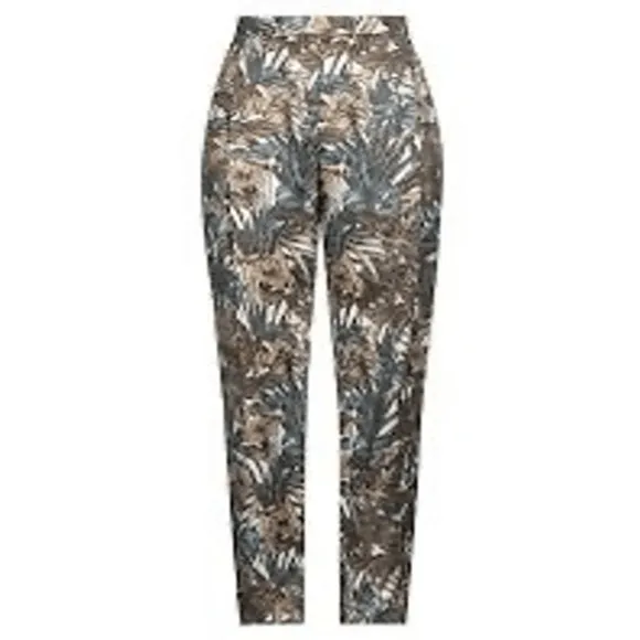 Salvatore Ferragamo NWT Silk Blend Foliage Printed Pants Size EU 42/US 8 - Image 2