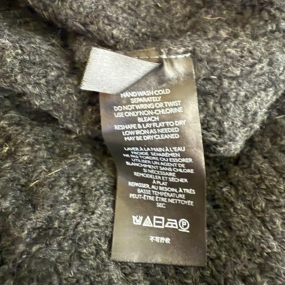 Anthropologie Bia Mock Neck Alpaca Chunky Knit Sweater Pullover Women's XS Gray - Image 13