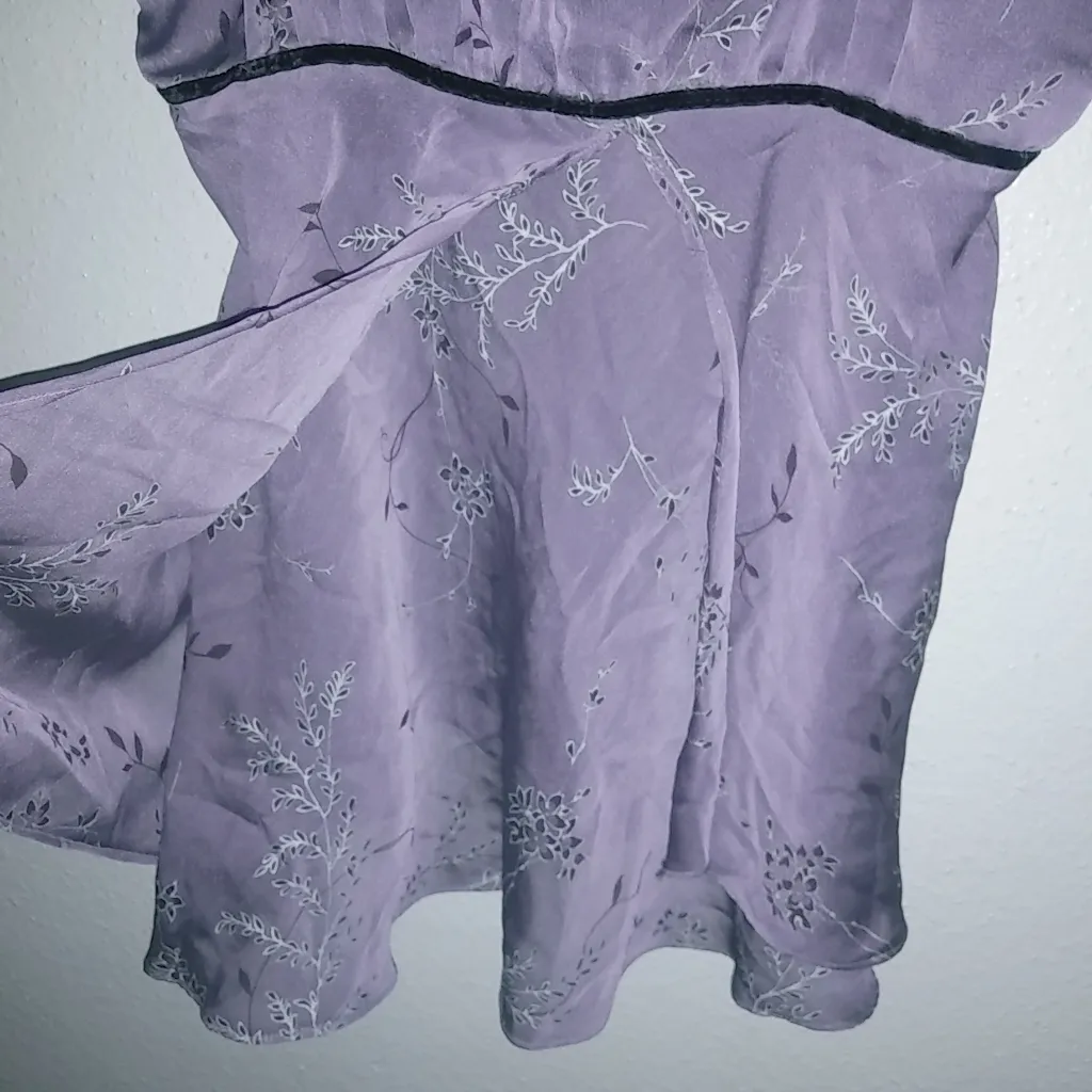 California Dynasty L Intimates Engraved Satin Camisole Top in Light Lavender Purple Size L - Image 6