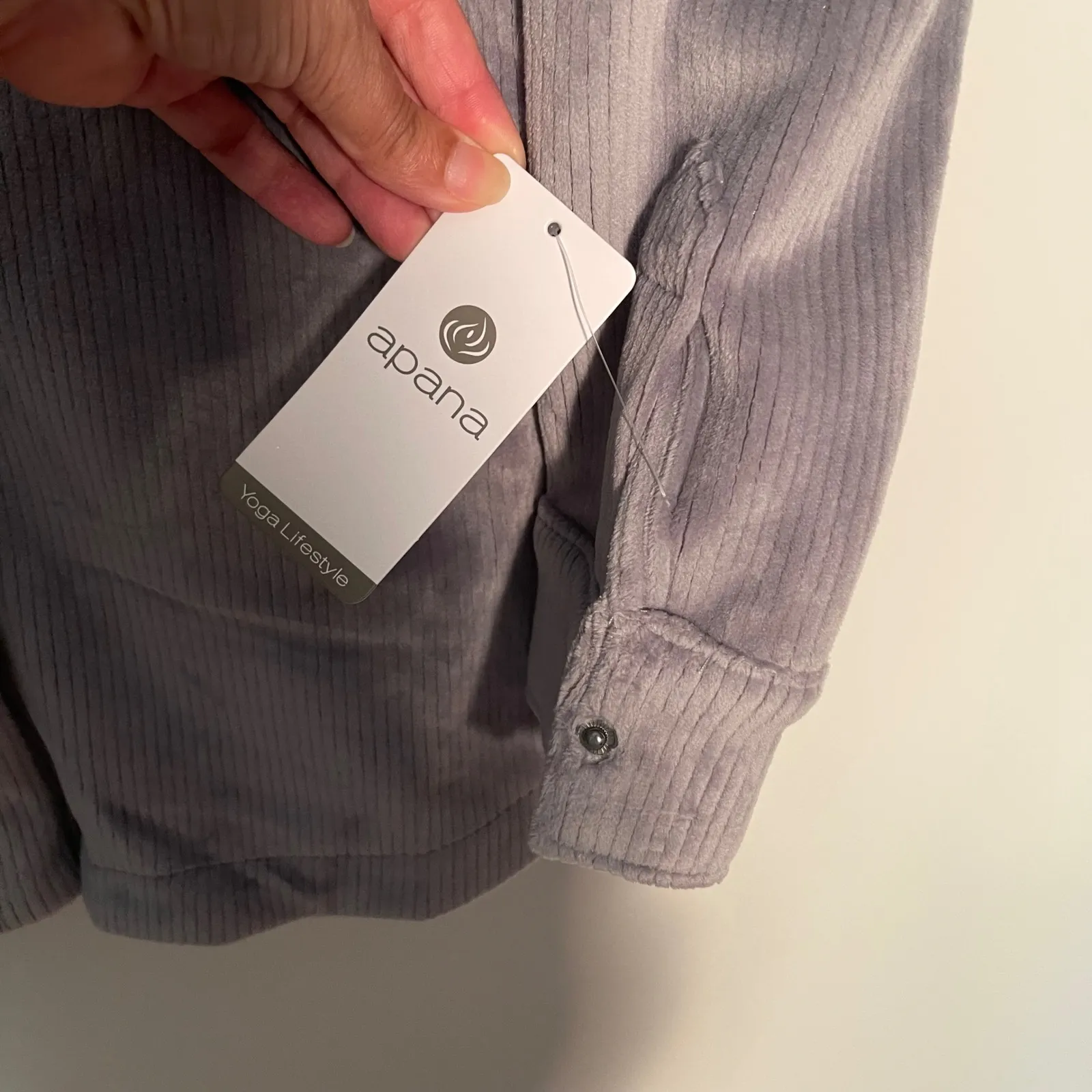 Apana Women's Corduroy Long Sleeve Snap Down Shirt Jacket - Shacket Medium Gray - Image 5