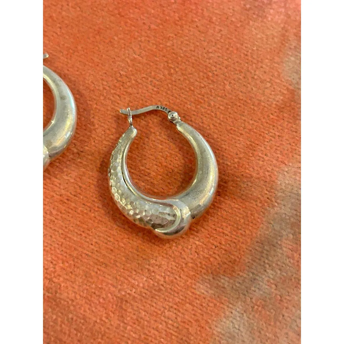 earrings hoops 925 sterling silver cute vintage - Image 2