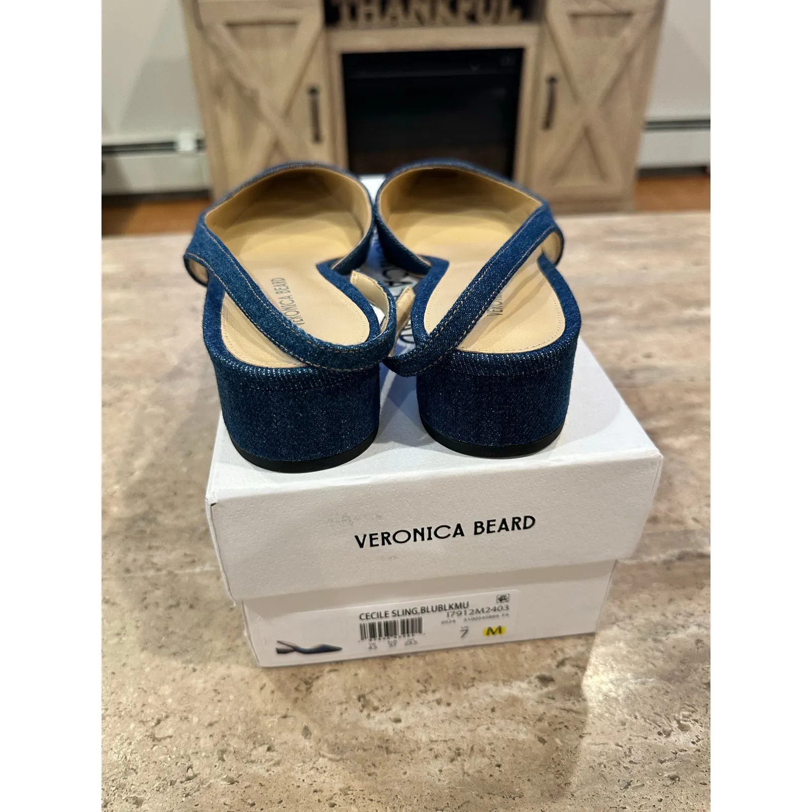 NEW Veronica Beard Cecile Denim Cap-Toe Slingback size 7 - Image 8