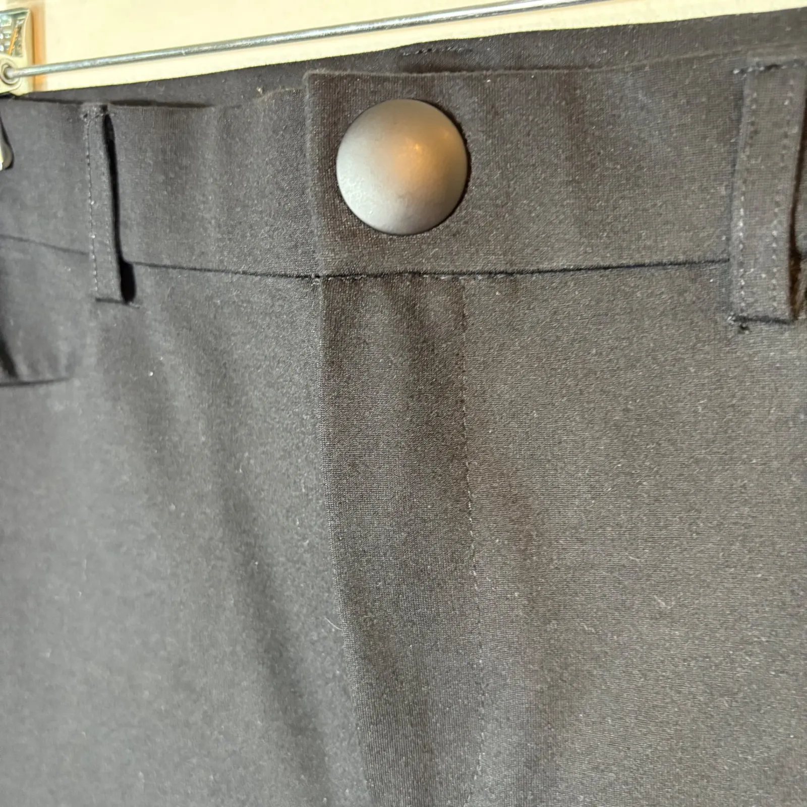 Zara Black Pants Rhinestone‎ Trim High Rise Slim Fit Casual Trousers Size Medium - Image 4