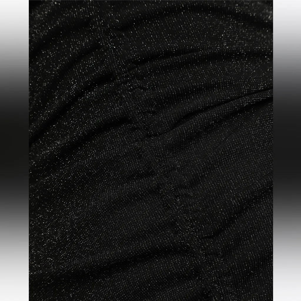 NWT Lulus Talk Of The Party Black Sparkly Ruched Bodycon Mini Dress - Size XS - Image 5