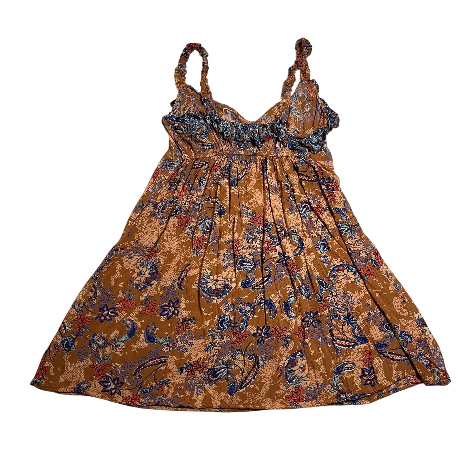 Angie Women's Ruffle Sleeve Tank Mini Dress Size S Western Peasant Festival - Image 4