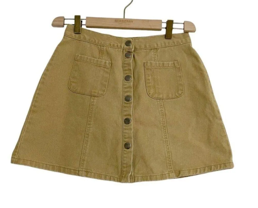 BDG Size Medium Denim Skirt Urban Outfitters Beige Khaki Button Front Fall - Image 2