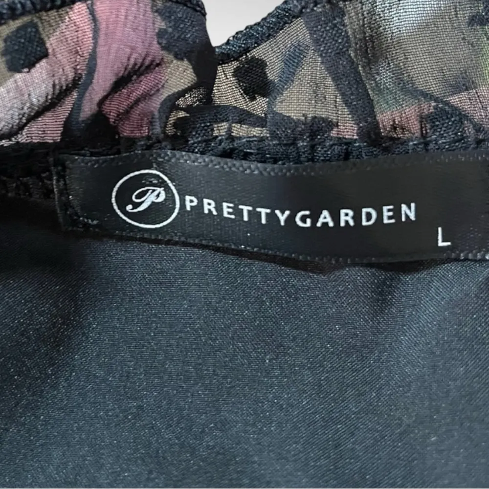 PRETTYGARDEN Women's V-neck Black Chiffon Long Sleeve Boho Blouse Large | EUC - Image 6