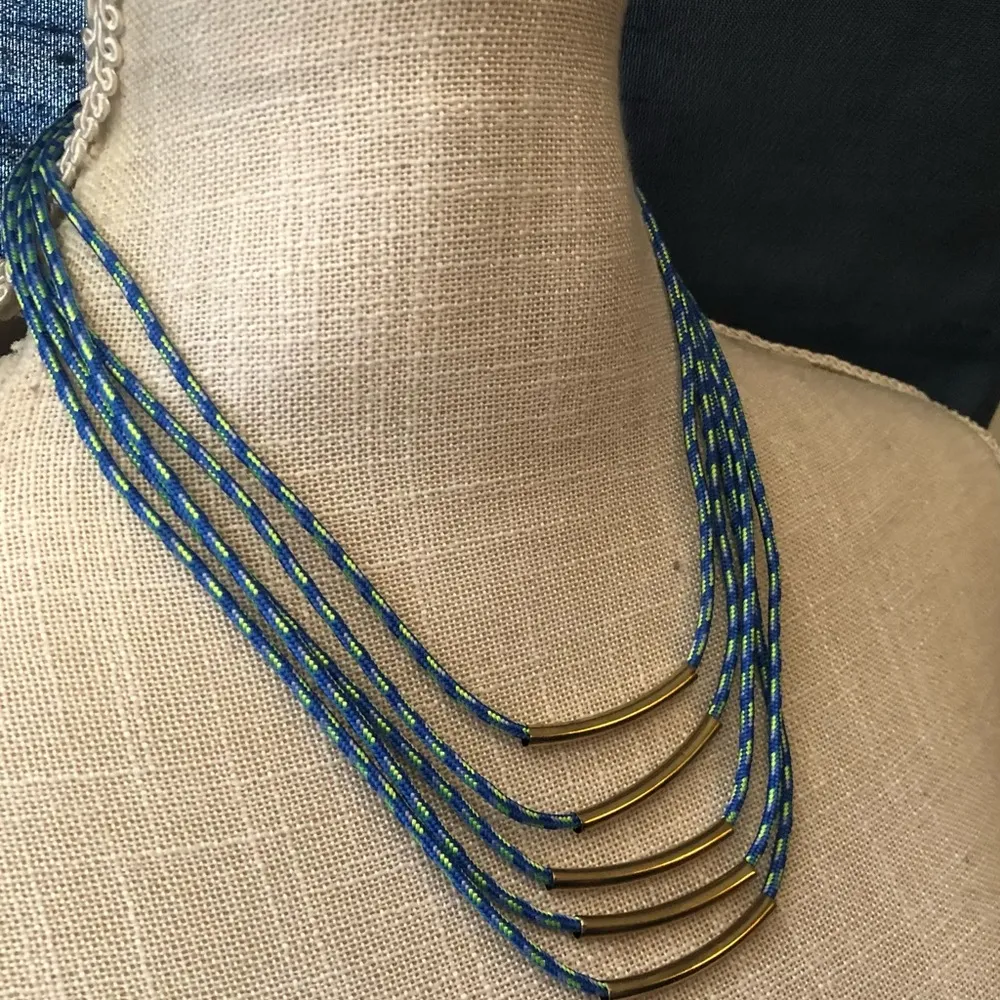 Blue and Green rope 5 tier necklace - Image 2