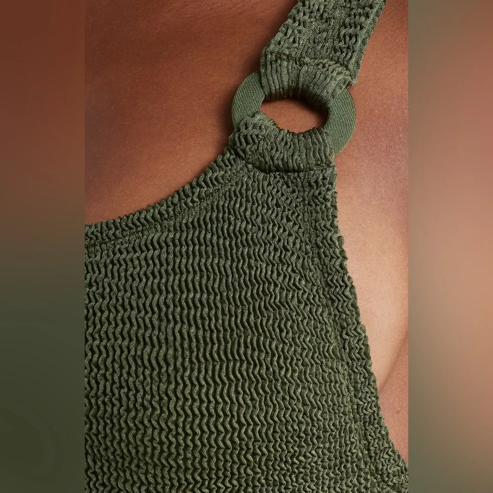 HINZA G Domino One Piece Swimsuit, BRAND NEW, Metallic Khaki, $270 Green Size undefined - Image 5