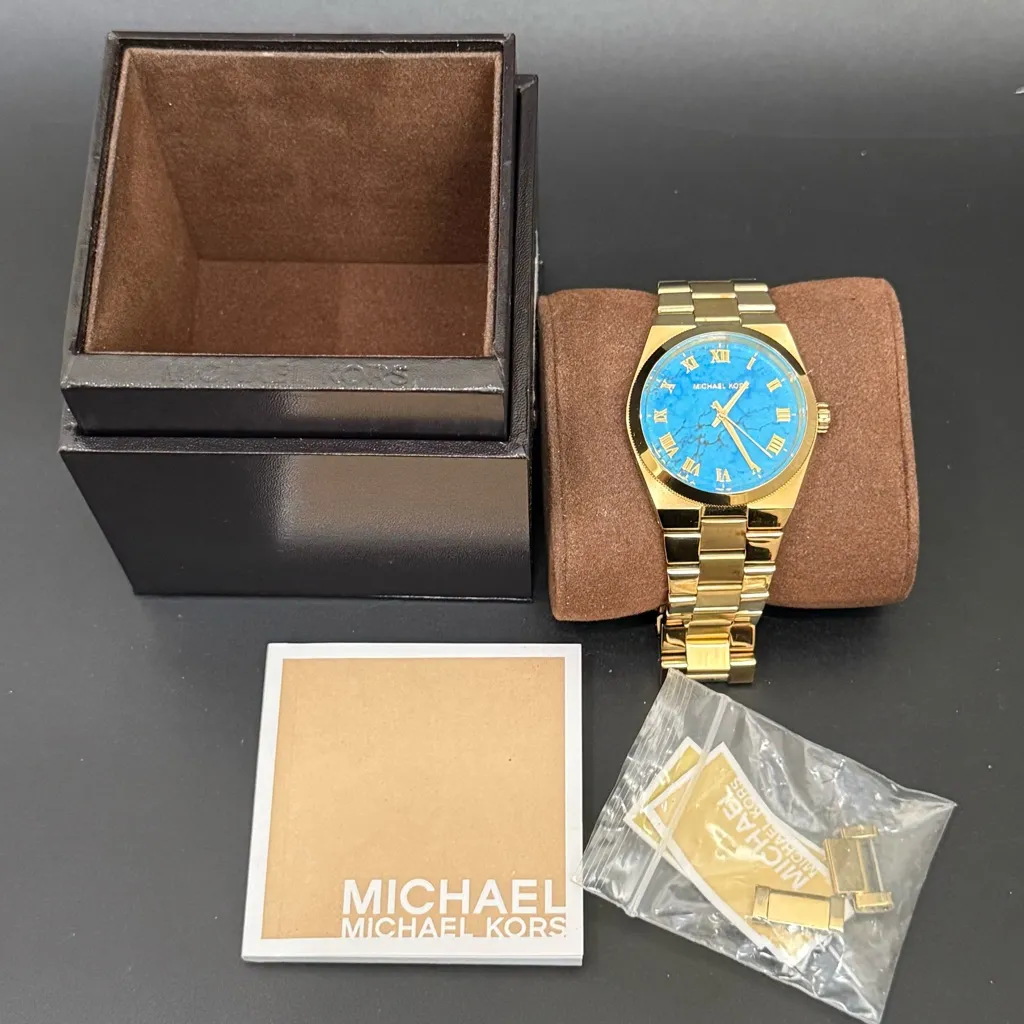 MICHAEL KORS MK5894 Channing Turquoise Dial Gold-tone Stainless Steel 38mm Watch - Image 3