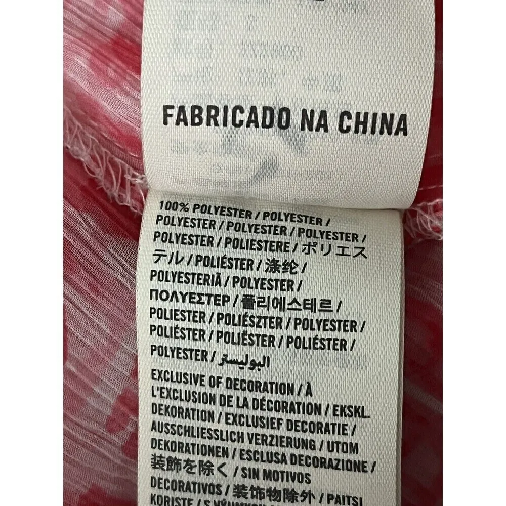 Hollister Womens Floral High Low Cropped Button Up Sleeveless Top Sheer S Y2K - Image 8