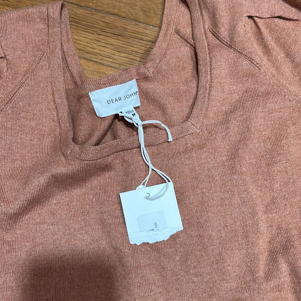 Dear John  Dusty Rose Puff Sleeve Top - Image 2