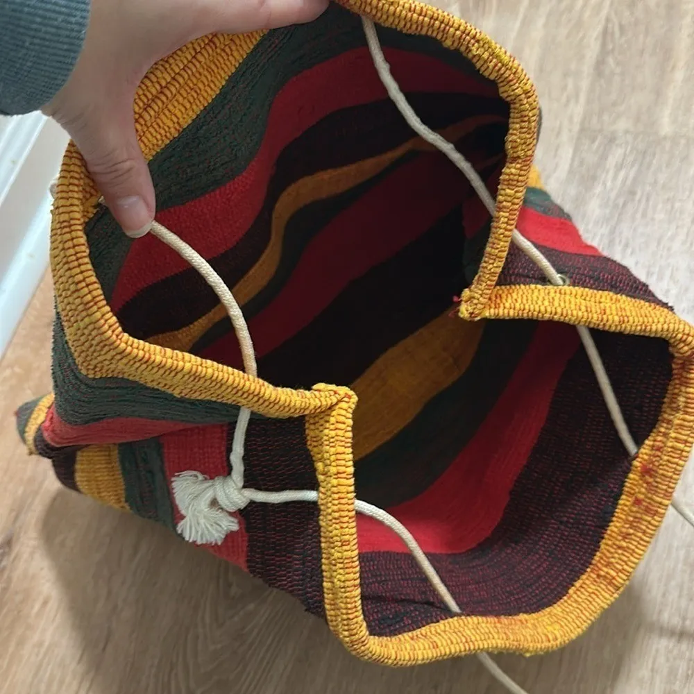 Reggae Jamaican Drawstring Knit Shoulder Bag - Image 2