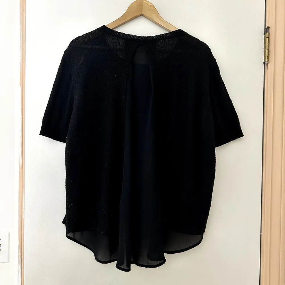 Simply Vera Wang Black Textured Blouse Sz XL - Image 4