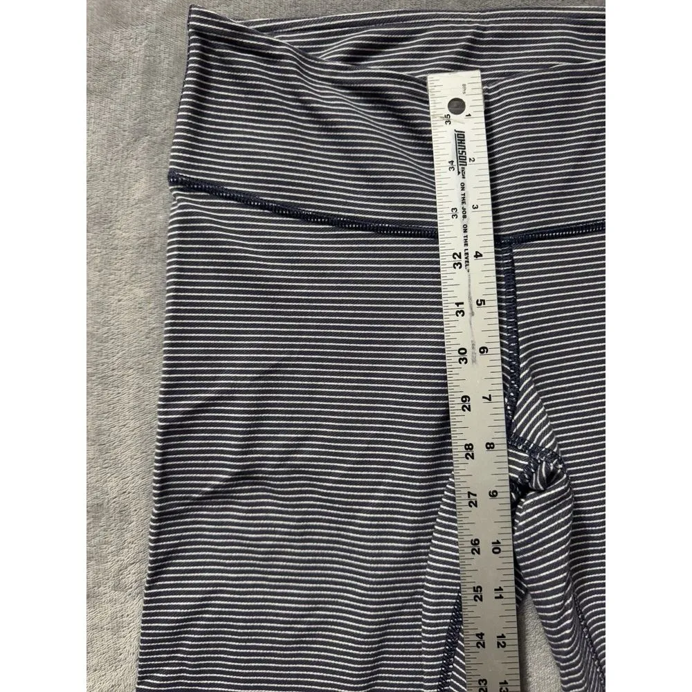 Lululemon  Women's Wunder Under Pant Super Stripe Cadet Blue‎ White Size 6 - Image 7