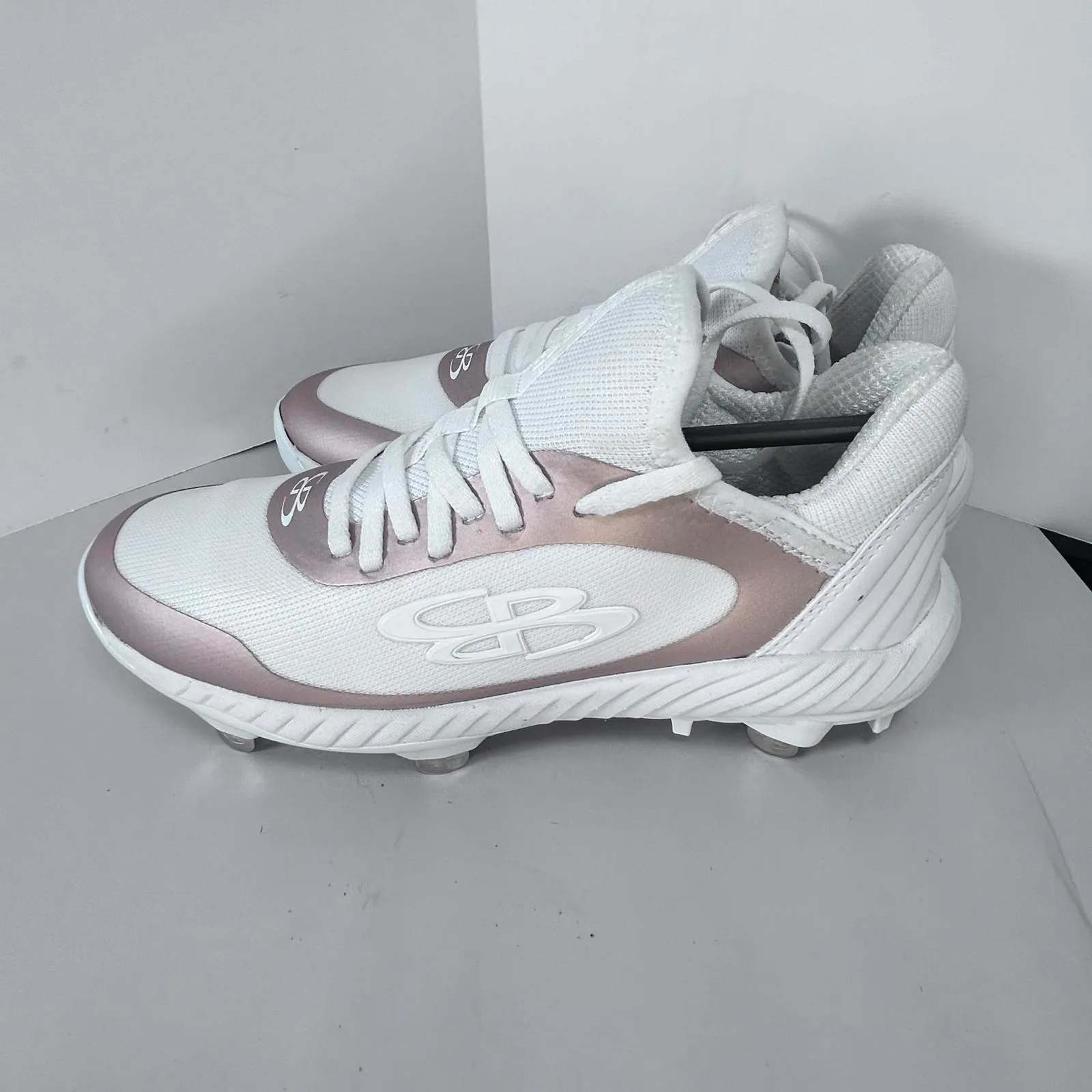 NWOT Boombah Balistic Metallic‎ Metal Softball Cleat Women's Size 6.5 White - Image 3