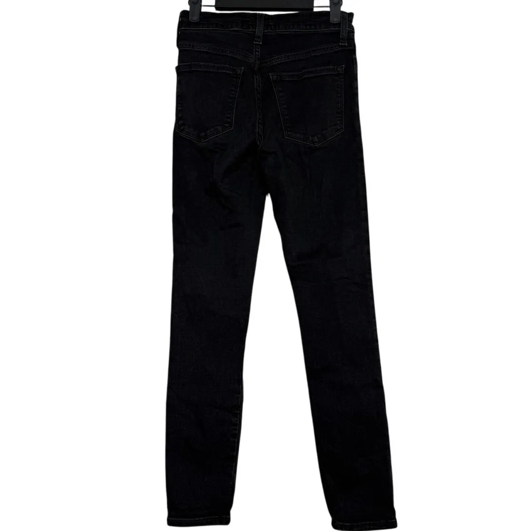 J. Crew High Rise Skinny Fit Denim Ankle Jeans Zip-Fly Stretchy 27 Black #4166 - Image 4
