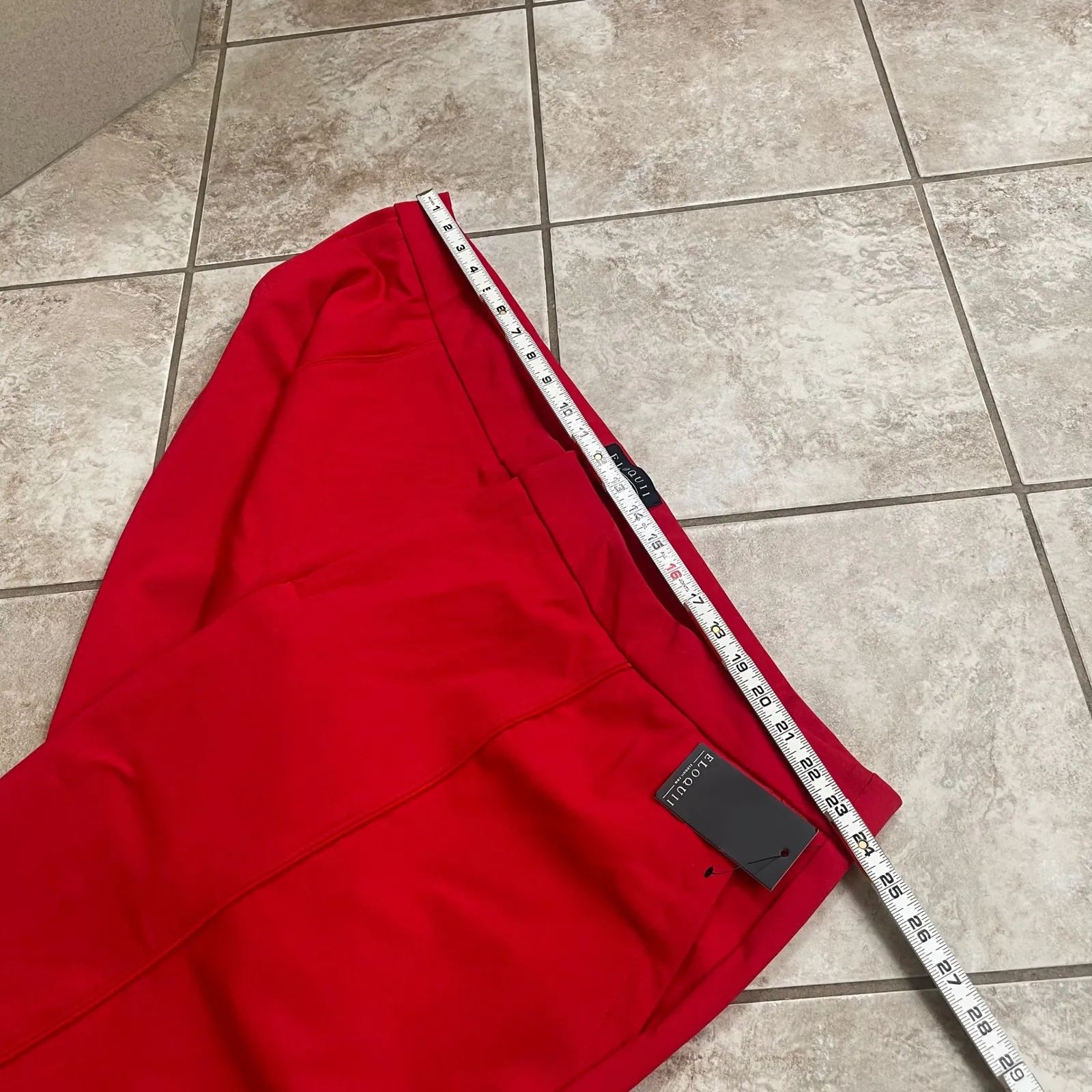 Eloquii Women's Dress Pants‎ plus Size 28R Bright Red Cropped Career Trousers - Image 4