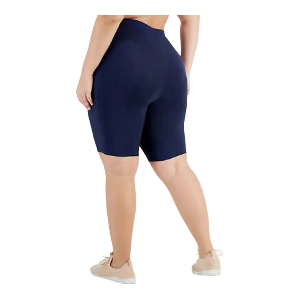 New ID IDEOLOGY Plus Size Pull-On Bicycle Shorts Navy Blue 1X - Image 2
