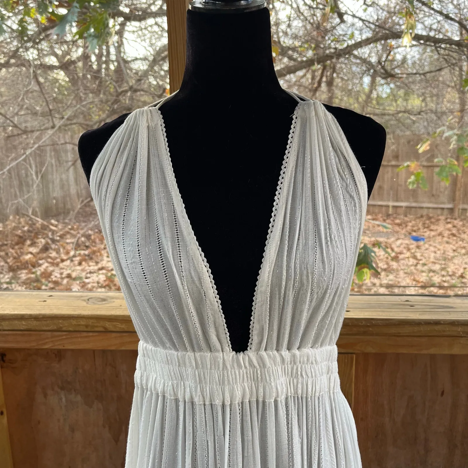 America & Beyond Women's White Goddess Style Backless Maxi Dress Size XL. NEW - Image 4