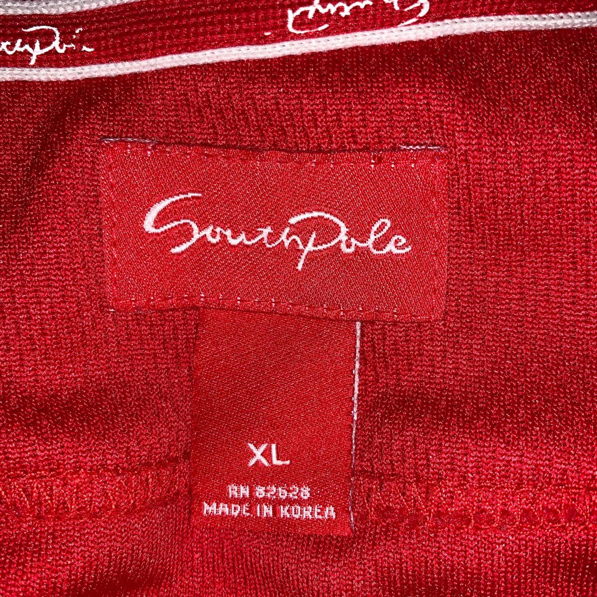 Vtg. South Pole red mesh crop jacket with patches size XL white stripes Y2K - Image 5