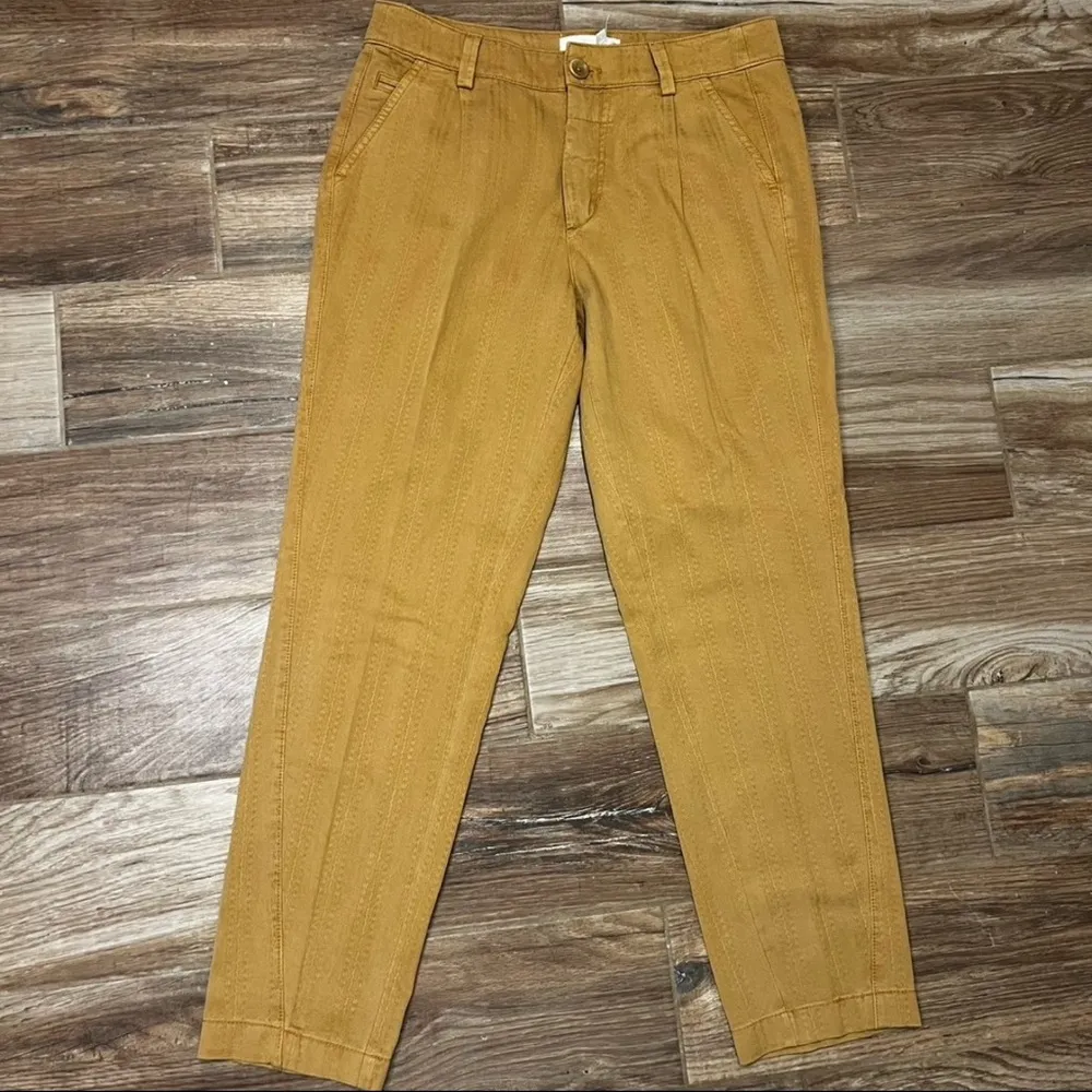 BY ANTHROPOLOGIE Women's Adobe Color Pleat Waist Trousers Pant - Image 3