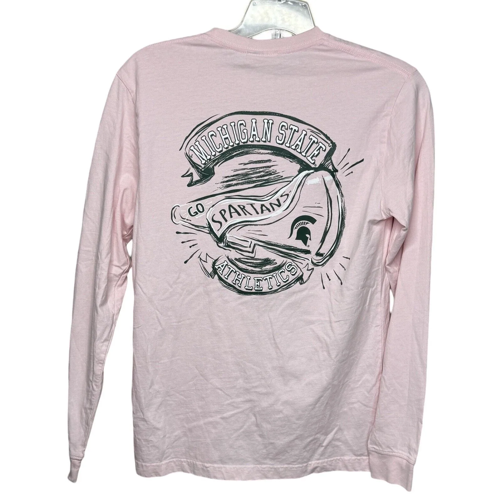 Champion Michigan State Spartans Long Sleeve T Shirt Pink Womens‎ Medium College - Image 2