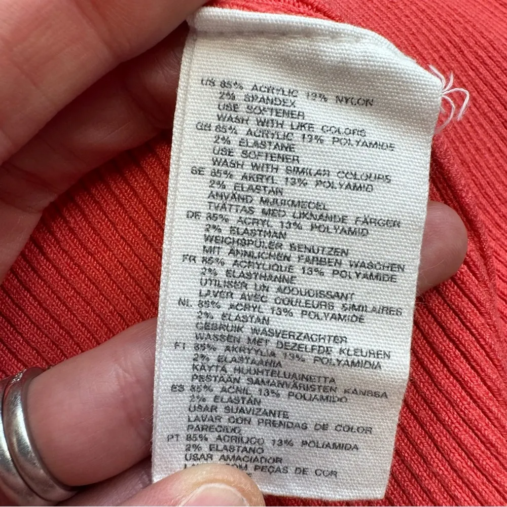 H&M Women's Long Sleeve Zip Cardigan Salmon Coral Pink Stretch 12 XS Extra Small - Image 8