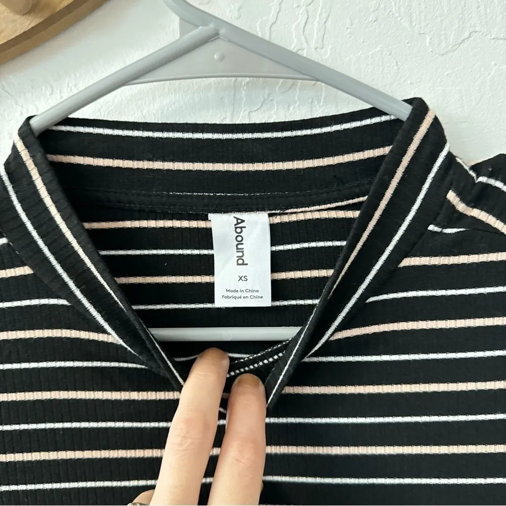 Abound Nordstrom Ribbed Long Sleeve Casual Dress XS Ruched Side - Image 3