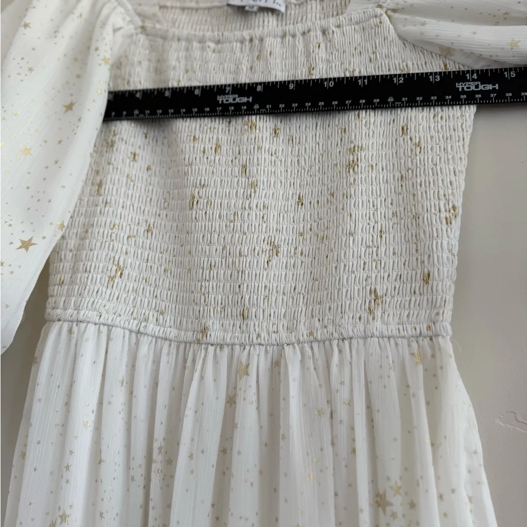 Ivy City Co Midsummer Nights Dress White Starry Midi Dress size XS - Image 6