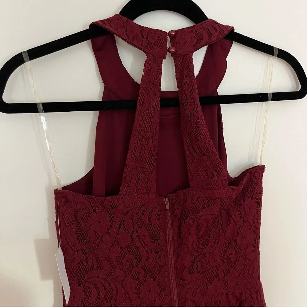 Charlotte Russe NWT Halter Neck Line A Line Lace Mini Dress - Image 2
